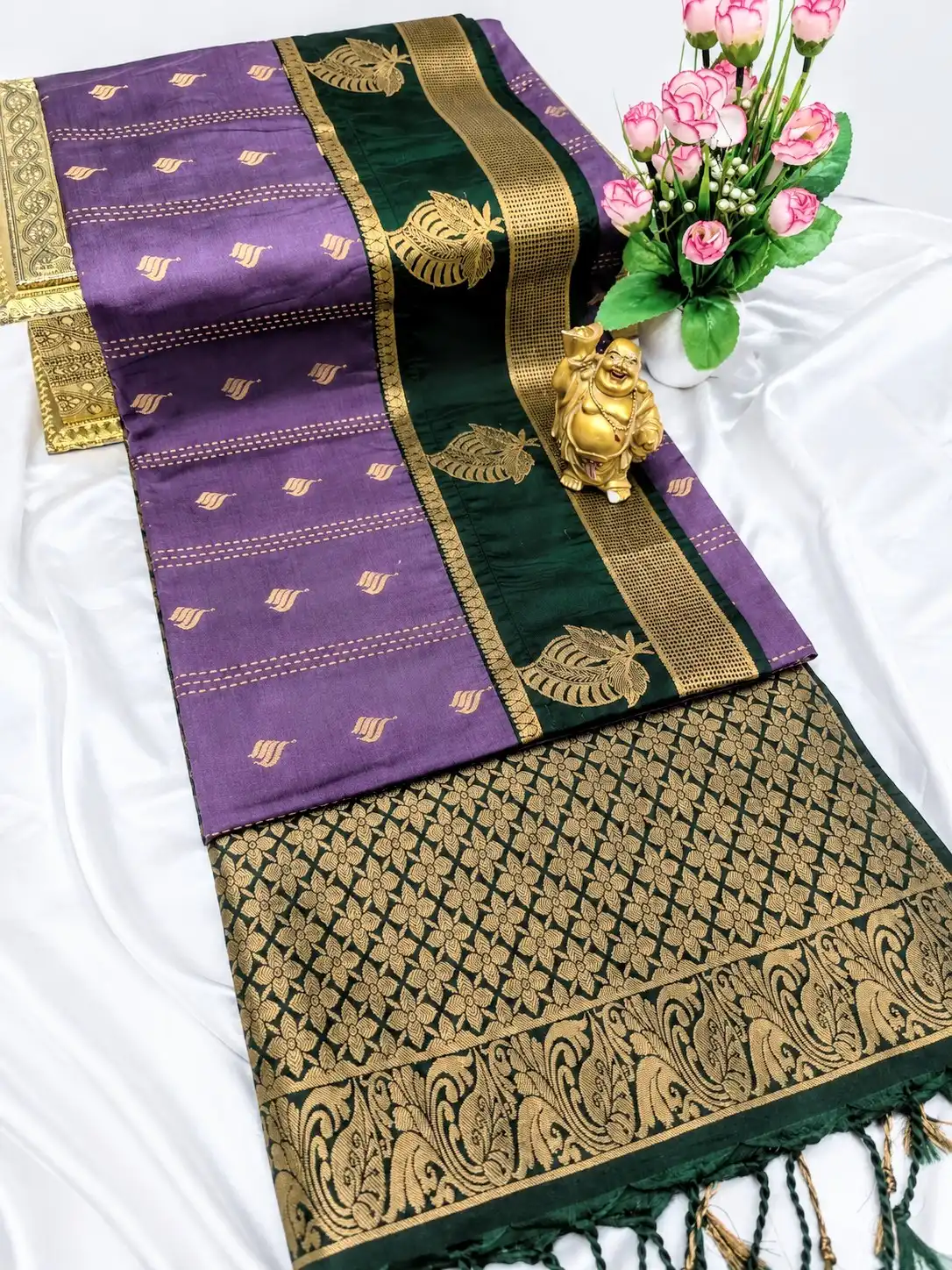 Rekha Butta Jari Rich Pallu Semi Kanchipuram Silk Saree